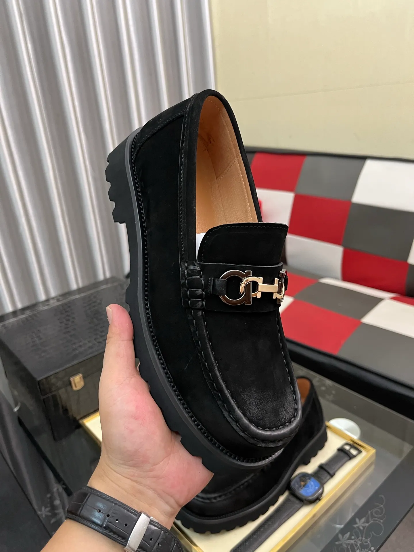 Men's shoes 💰500⌚️⌚️[Salvatore Ferragamo] Ferragamo business leather shoes, 1:1 top purchasing quality, imported selected original open-edge beaded calfskin for the uppers, imported original water-dyed cowhide for the inner feet, imported original customized Italian handmade lightweight foam outsole, size: 38-44 2️⃣colors available